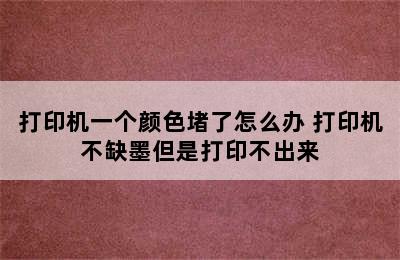 打印机一个颜色堵了怎么办 打印机不缺墨但是打印不出来